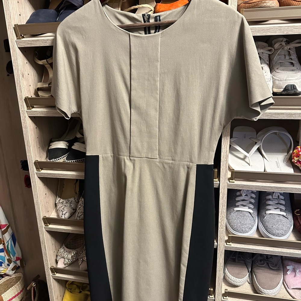 Elegant Beige and Black Dress